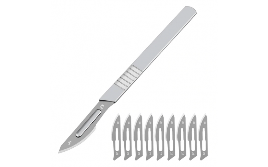 Scalpel met 10x mesje #23 Vlijmscherp 141x9x2mm voor hobby snijden / HaverCo